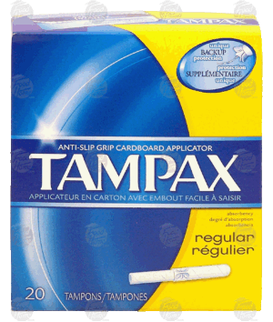 Tampax tampons regular absorbency, anti-slip grip applicator 20 count