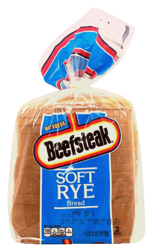 Beefsteak soft rye sliced bread, no seeds 18 ounce