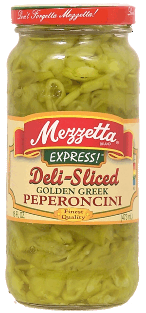Mezzetta express deli-sliced imported golden greek peperoncini 16 fluid ounce