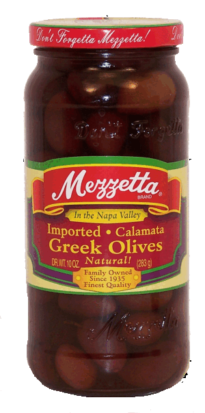 Mezzetta greek olives, imported, calamata 10 ounce