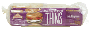 Brownberry Sandwich Thins multigrain rolls, pre-sliced, 6-count 12 ounce