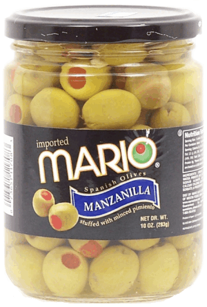 Mario spanish manzanilla olives stuffed with minced pimiento 10 ounce