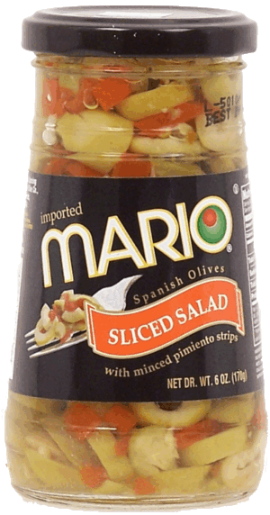 Mario sliced salad spanish olives with minced pimiento strips 6 ounce