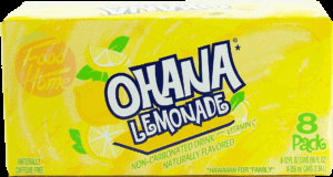 Ohana lemonade, non-carbonated drink, caffeine free, 12-fluid ounce cans 8 pack