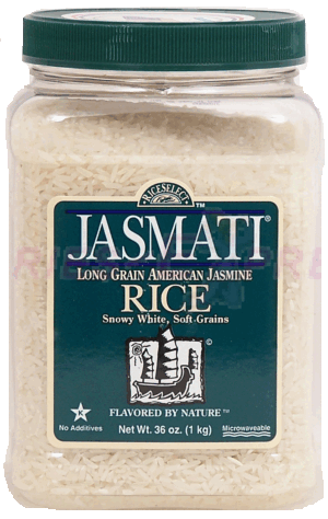 Rice Select jasmati long grain american jasmine rice snowy white, soft grains 36 ounce