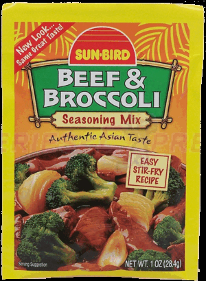 Sunbird beef & broccoli authentic oriental seasoning dry mix 1 ounce