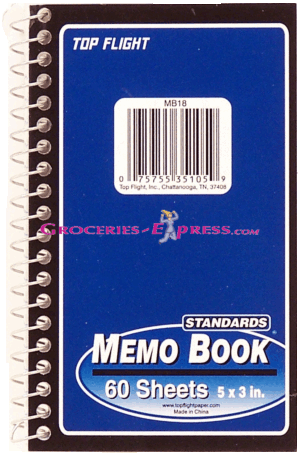 Top Flight standards memo book, 60-sheets, 5 x 3-inch 1 count