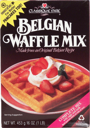 Classique Fare belgium waffle mix, made from an original belgian recipe 16 ounce