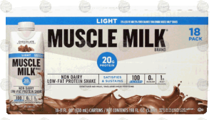 Muscle Milk Light non dairy low-fat protein shake, chcolate, 11-fl. oz. 18 pack
