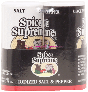 Spice Supreme iodized salt & pepper shakers 5 ounce