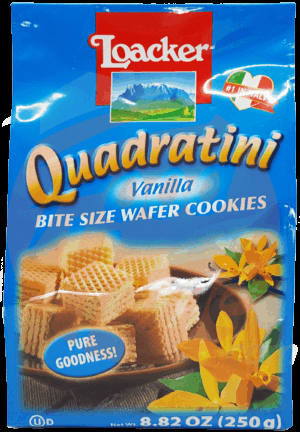 Loacker Quadratini vanilla bite size wafer cookies 250 gram