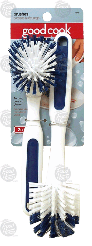 Good Cook brushes for pots, pans and glasses 2 count