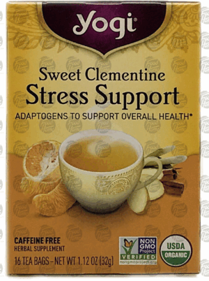Yogi Stress Support sweet clementine flavor 16-tea bags, caffeine free 1.12 ounce