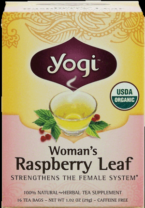 Yogi Woman's Raspberry Leaf herbal tea supplement strengthens the female system, caffeine free, 16-bags 1.02 ounce