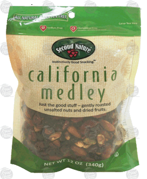 Second Nature california medley unsalted nuts and dried fruits 12 ounce