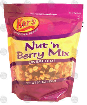 Kar's nut 'n berry mix, unsalted 30 ounce