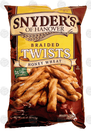 Snyder's Of Hanover braided twists, honey wheat pretzels 12 ounce