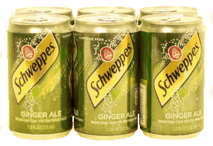 Schweppes ginger ale carbonated soda, 7.5-fl. oz. 6 pack