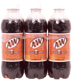 A & W root beer, 6-pack 1/2 liter bottles 3