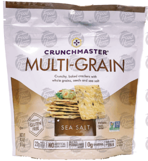 Crunchmaster Multi-Grain sea salt baked whole grain crackers, resealable bag 4 ounce