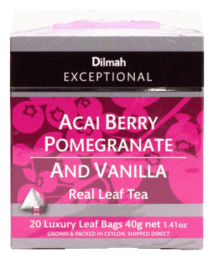 Dilmah Exceptional acai berry pomegranate and vanilla real leaf tea, 20-bags 1.41 ounce