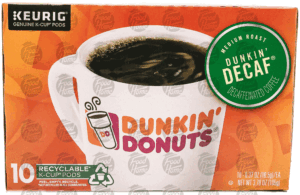 Dunkin Donuts dunkin' decaf medium roast, 10 ct., box 3.7 ounce