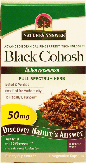 Nature's Answer black cohosh, actea racemose, vegetarian capsules 90 count