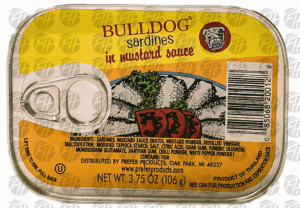 Bull Dog sardines in mustard sauce 3.75 ounce