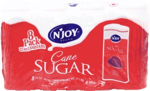 N'Joy cane sugar, 8 22-ounce cannisters 11 pound