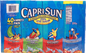 CapriSun juice drink variety pack; fruit punch, strawberry kiwi, wild cherry, pacific cooler; 10% juice, 6-oz 40 pack
