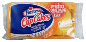 Hostess cupcakes, frosted orange flavored cake with creamy filled, 2-pack 3.38 ounce