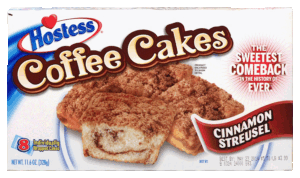 Hostess coffee cakes, cinnamon streusel, 8 individually wrapped cakes 11.6 ounce
