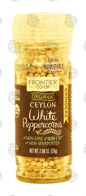 Frontier Co-op organic ceylon white peppercorns in grinder 2.08 ounce
