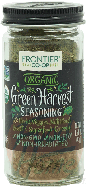 Frontier Brand Organic green harvest seasoning with herbs, veggies, nutrional yeast 1.5 ounce