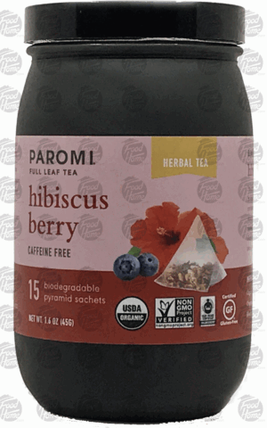 Paromi Tea hibiscus berry herbal infusion, 15-sachets, caffeine free 1.6 ounce