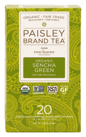Paisley Tea Co. two leaves tea company organic sencha green, 20-tea bags 1.55 ounce