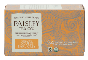 Paisley Tea Co. double earl grey organic english style tea bags, 24-count 1.86 ounce