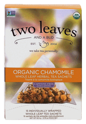 Two Leaves Tea Company organic chamomile whole leaf tea 15-sachets 22.5 gram