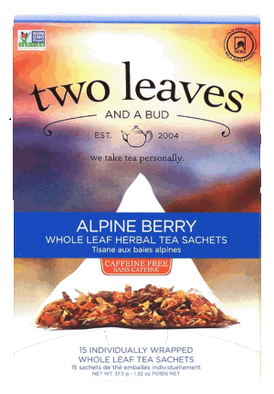 Two Leaves Tea Company alpine berry whole leaf herbal tea sachets, 15-sachets 1.32 ounce