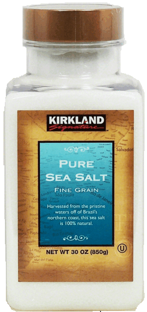 Kirkland Signature pure sea salt, fine grain 30 ounce