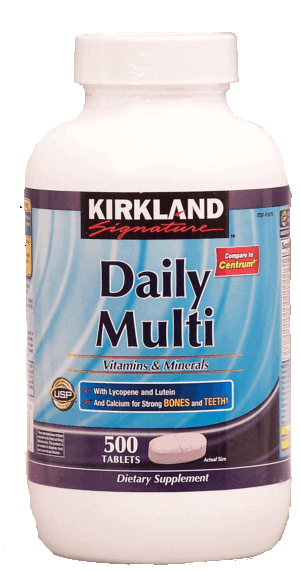 Kirkland Signature Daily Multi vitamin & minerals dietary supplement wit lycopene and lutein, tablets 500 count