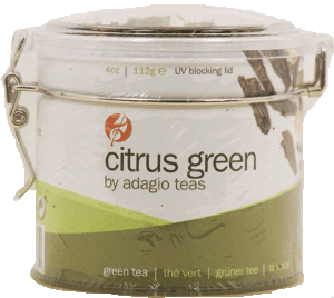 Adagio citrus green loose leaf green tea, locking lid 4 ounce