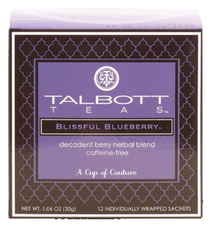 Talbott Teas blissful blueberry, caffeine-free, 12-bags 1.06 ounce