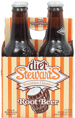 Stewart's Fountain Classics diet root beer, cold brewed draft, 12-fl. oz. 4 pack